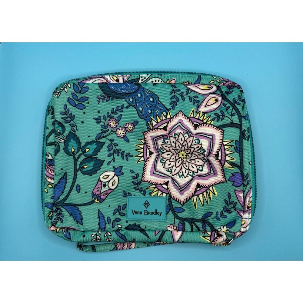 Vera Bradley Peacock Garden Lighten Up Wipes Pouch-EUC